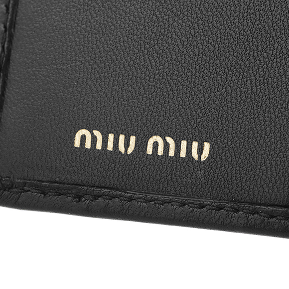Miu Miu Bifold Wallet Dot Studs Black White - Picture 7 of 9